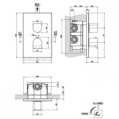 GESSI Rilievo Встраиваемый смеситель для душа, термостатический, на 1 источник (внешние части), цвет: хром