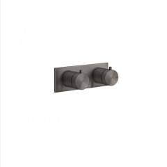 GESSI 316 Термостатический смеситель, с подключением на 3/4", фильтр, на 2 источника (внешняя часть), цвет: brushed black metal pvd