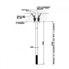 GESSI 316 Излив потолочный с удаленным управлением (не входит в комплект), цвет: steel brushed