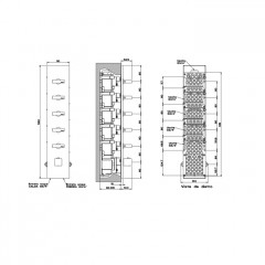 Gessi Rettangolo Встраиваемый термостат, подключение на 3/4", с 5ю независимыми выходами(внешние части), цвет: черный