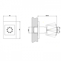 Gessi Rettangolo Поворотная боковая форсунка, цвет: хром