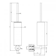 Gessi Tondo Ершик настенный черный, цвет: Copper PVD
