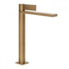 GESSI INVERSO DIAMANTATO Смеситель для раковины высокий с донным клапаном "Stop&Go" и соединительными шлангами, цвет: Warm Bronze Br PVD