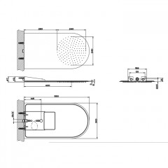 GESSI Tremillimetri Душевая головка для настенного крепления 300х550 мм, цвет Black Metal Brushed PVD