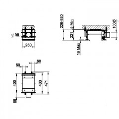 GESSI BINARIO Профиль линейный 250 мм., с подготовкой под систему ОВиК/HVAC, цвет Black XL