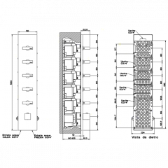 Gessi Rettangolo Встраиваемый термостат, подключение на 3/4", с 5ю независимыми выходами(внешние части), цвет: хром