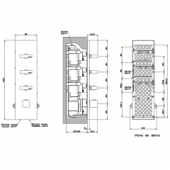 Gessi Rettangolo Встраиваемый термостат, подключение на 3/4", с 3мя независимыми выходами(внешние части), цвет: хром