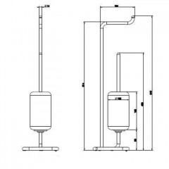 Gessi Goccia Стойка с держателем для туалетной бумаги и ершиком, напольная, цвет: хром/белый
