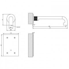 GESSI INCISO Смеситель для раковины встраиваемый, электронный, излив 260 мм., внешняя часть, цвет хром