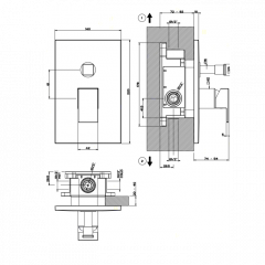 Gessi Rettangolo Встраиваемый однорычажный смеситель с автоматическим переключателем ванна/душ(внешние части), цвет: хром