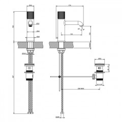 GESSI HABITO CESELLO Смеситель для раковины на 1 отверстие, однорычажный, в комплекте с донным клапаном, цвет Black Metal PVD