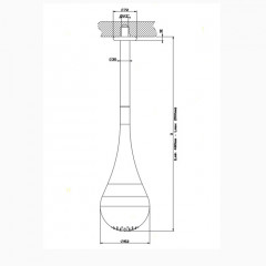 Gessi Goccia Верхний душ для потолочного крепления каплевидной формы, с инд.высотой (490-2100мм), цвет: хром
