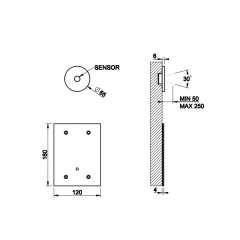 GESSI Электронное удаленное управление для настенного излива, с кран-фильтром для регулировки температуры и напора воды, цвет хром