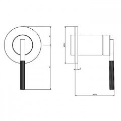 GESSI INGRANAGGIO Смеситель для раковины встраиваемый, однорычажный, внешняя часть, цвет Black XL