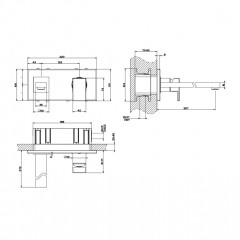 Gessi Rettangolo Встраиваемый однорычажный смеситель, излив 256мм(внешние части), цвет: черный