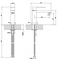 Gessi Rettangolo Смеситель для раковины на 1 отверстие, без донного клапана, цвет: хром
