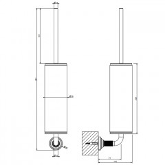GESSI VENTI20 Ершик для унитаза подвесной, цвет белый, фурнитура Finox Brushed Nickel
