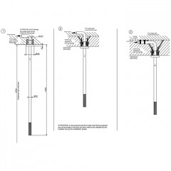 GESSI 316 Излив потолочный с удаленным управлением (не входит в комплект), цвет: brushed black metal pvd