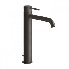 GESSI 316 Смеситель для раковины на 1 отверстие, высокий h=305мм, с донным клапаном, излив 155мм, цвет: brushed black metal pvd