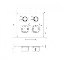 GESSI HI-FI ECLECTIC Смеситель для душа настенный встраиваемый, термостатический, с 2 запорными кнопками, цвет Black XL