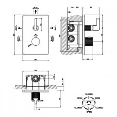 GESSI INCISO Термостатический смеситель на 3 источника (внешняя часть), цвет: золото