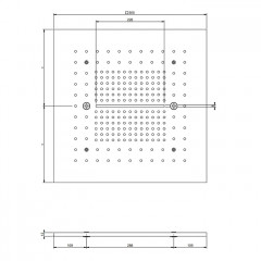 GESSI Накладная панель 500x500 мм., для душевой системы, встраиваемой в потолок, цвет Black Metal PVD