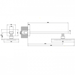 Gessi Rettangolo Верхний душ для настенного крепления 216x140мм, цвет: хром