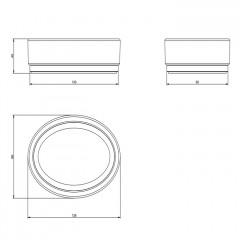 GESSI OVALE Мыльница настольная, белая, основание хром (заказ по запросу!)