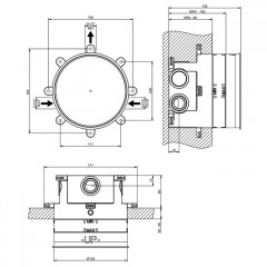 GESSI HI-FI COMFORT Встраиваемая часть для термостатического смесителя с 1 запорной кнопкой, цвет хром