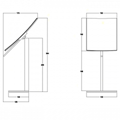 Gessi Rettangolo Косметическое зеркало настольное поворотное, цвет: хром