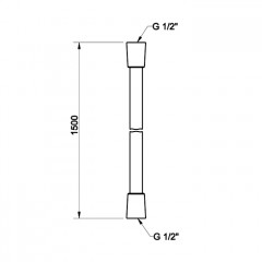 Gessi Шланг для душа с коническим соединением на 1/2", длина: 150 см, цвет Black Metal Brushed PVD