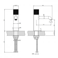 GESSI HABITO RIGATO Смеситель для раковины на 1 отверстие, однорычажный, без донного клапана, цвет Finox brushed nickel