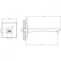 GESSI Rilievo Настенный излив на 1/2", комбинируемый с удаленным управлением (не входит в комплект)., цвет: хром