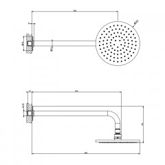 GESSI INCISO Душевая головка настенная, шарнирная на 1/2", 200мм, цвет: хром