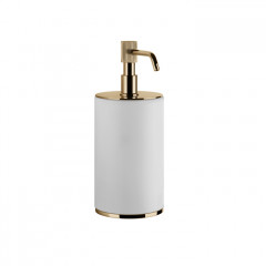 GESSI VENTI20 Дозатор для жидкого мыла настольный, цвет белый, фурнитура Warm Bronze PVD