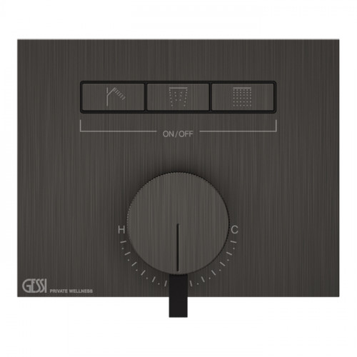 Gessi Hi-Fi Смеситель для душа, с включением до 3 источников одновременно (внешняя часть), цвет: Black Metal Brushed PVD