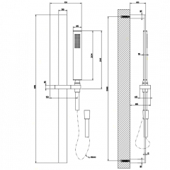 Gessi Rettangolo Душевая стойка с ручным душем, цвет: хром