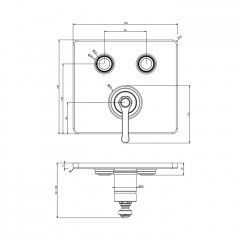 GESSI HI-FI ECLECTIC Смеситель для душа настенный встраиваемый, однорычажный, с 2 запорными кнопками, цвет Black XL