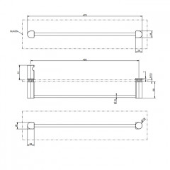GESSI Rilievo Полотенцедержатель, 45 см, цвет: nero XL