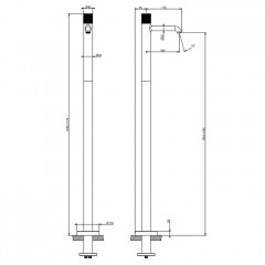 GESSI HABITO RIGATO Смеситель для раковины напольный, однорычажный, цвет Black Metal PVD