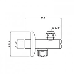 Gessi Запорный кран-фильтр под раковину с подводом воды на 1/2", цвет: хром
