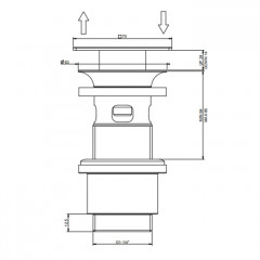 Gessi Автоматический донный клапан"Stop&Go" для раковины c переливом, цвет Black Metal Brushed PVD