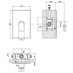 Gessi Emporio Via manzoni Внешние части для настенного смесителя на 1 позицию, цвет: Finox Brushed Nickel