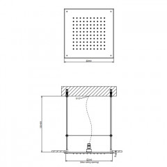 Gessi Emporio Emporio shower Душевая головка QUADRO для потолочного крепления. 350 мм, цвет: Mirror Steel