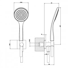Gessi Emporio Emporio shower Душевой комплект, состоящий из вывода воды, держателя, шланга 1,50 м и лейки, цвет: Chrome