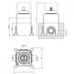 Gessi Emporio Via manzoni Встраиваемая часть для однорычажного смесителя, цвет: Chrome