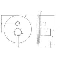 Gessi Emporio Via tortona Внешние части для настенного смесителя с автоматическим переключателем ванна-душ, цвет: Finox Brushed Nickel