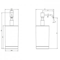 GESSI Emporio Accessories Дозатор для жидкого мыла настольный, сатинированное стекло, фурнитура Black XL