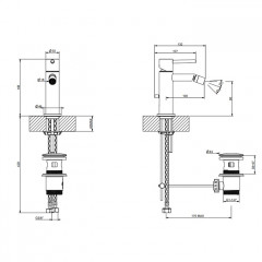 Gessi Emporio Via tortona Смеситель для биде с донным клапаном и соединительными шлангами, цвет: Chrome