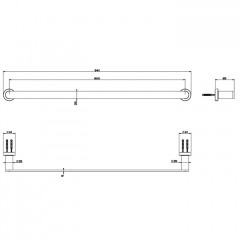 Gessi Emporio accessories Полотенцедержатель, 60 см, цвет: Finox Brushed Nickel